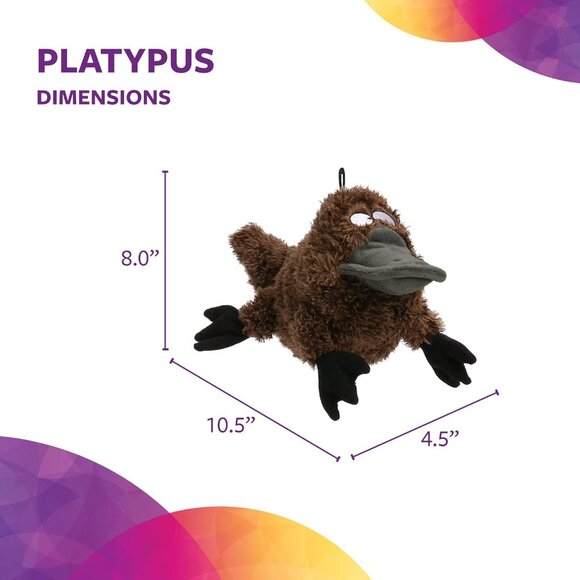 Strong 'N Silent Platypus Silent Squeak Plush Dog Toy, Chew Guard Technology - B - Picture 3 of 7